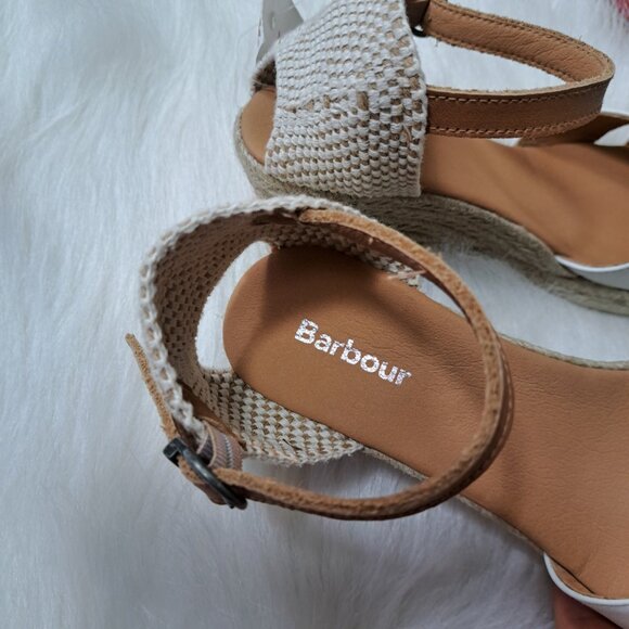 Barbour NEW Espadrille Wedge Sandals Size 7 Made In Spain - Picture 7 of 10